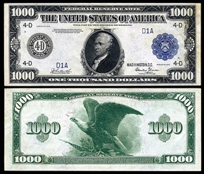 $1,000 Alexander Hamilton Bill